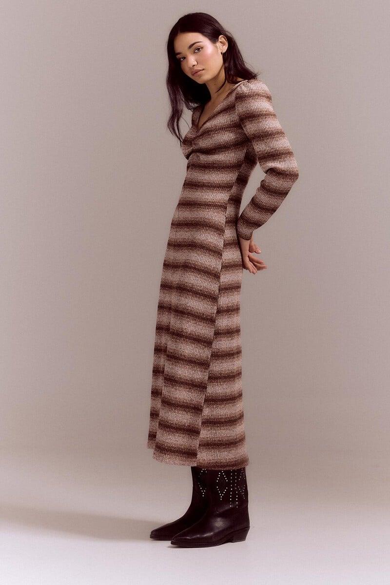pedro del hierro Vestido punto frunce rayas