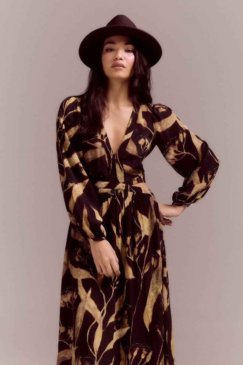 pedro del hierro Vestido estampado aberturas Tienda