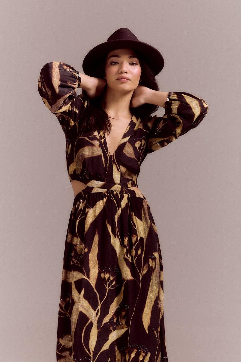 pedro del hierro Vestido estampado aberturas Tienda