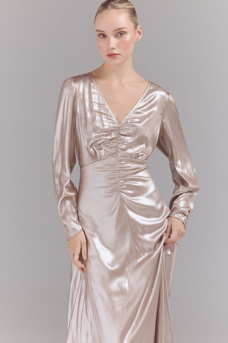 pedro del hierro Vestido tejido laminado plata Tienda