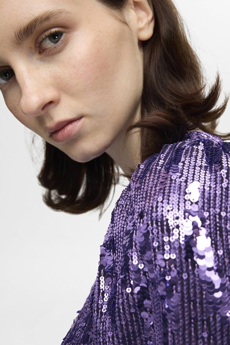 pedro del hierro Vestido corto de lentejuelas confeccionado con materiales reciclados Rebajas online