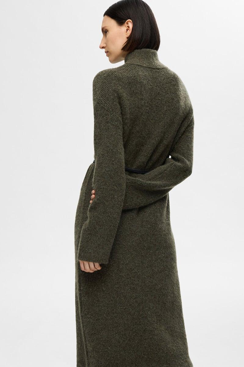 pedro del hierro Vestido Midi de cuello alto confeccionado con lana Merino Envío gratis