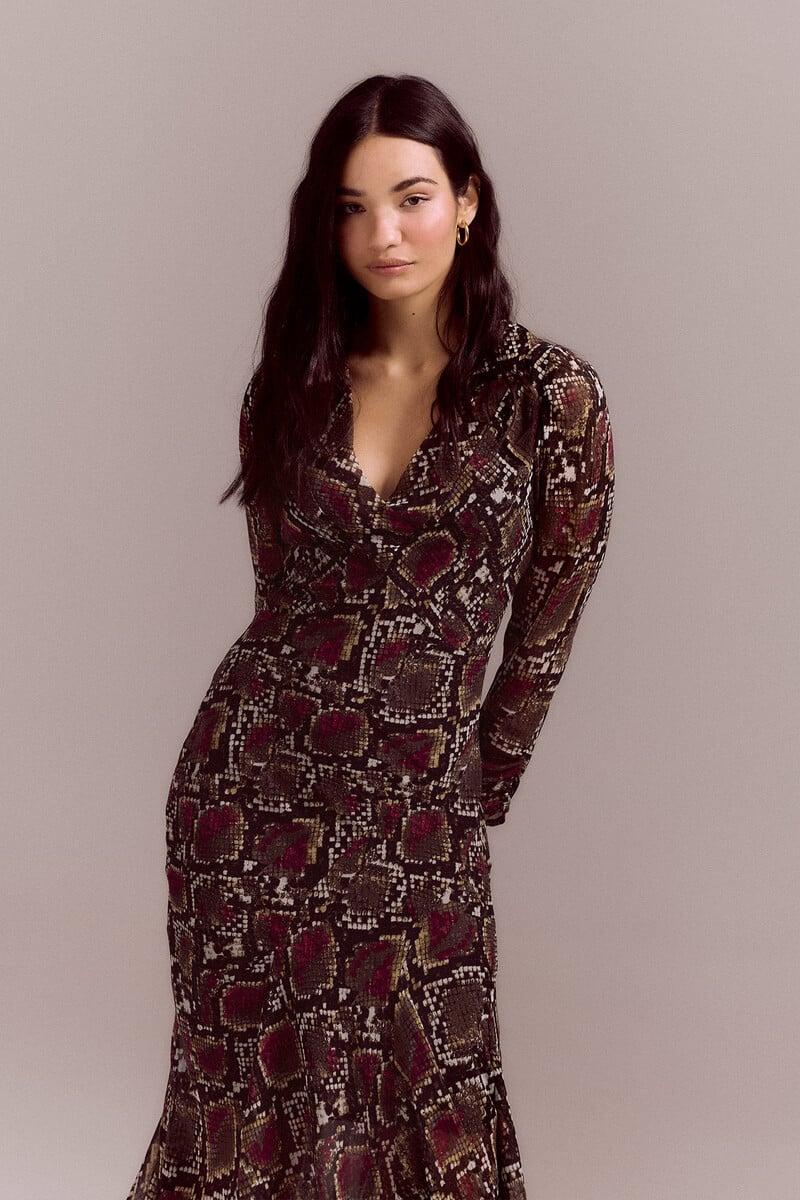 pedro del hierro Vestido estampado serpiente COMPRAR AHORA