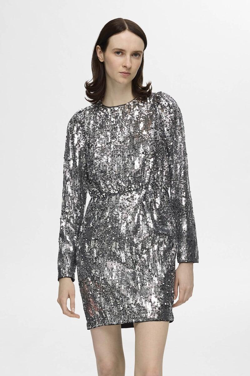 pedro del hierro Vestido corto de lentejuelas confeccionado con materiales reciclados Oferta especial de fábrica
