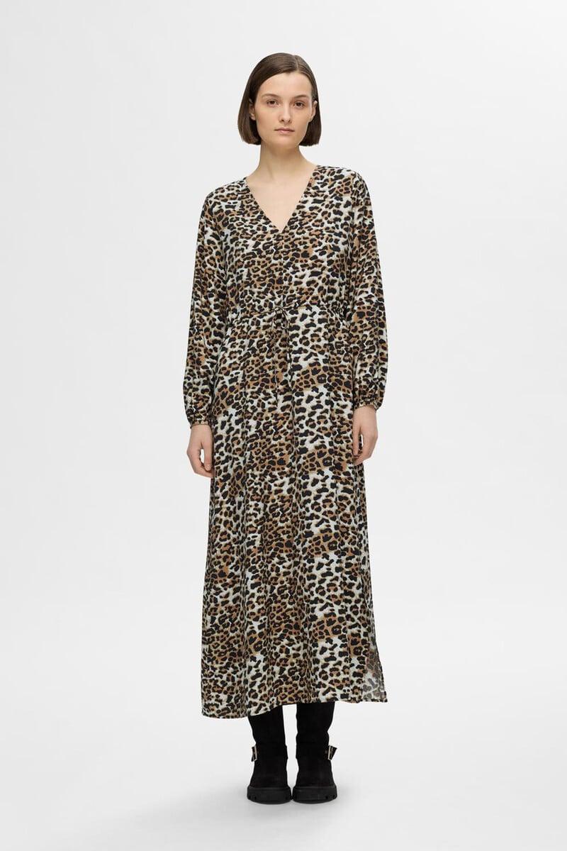pedro del hierro Vestido de leopardo largo confeccionado con Lenzing ECOVERO Liquidación