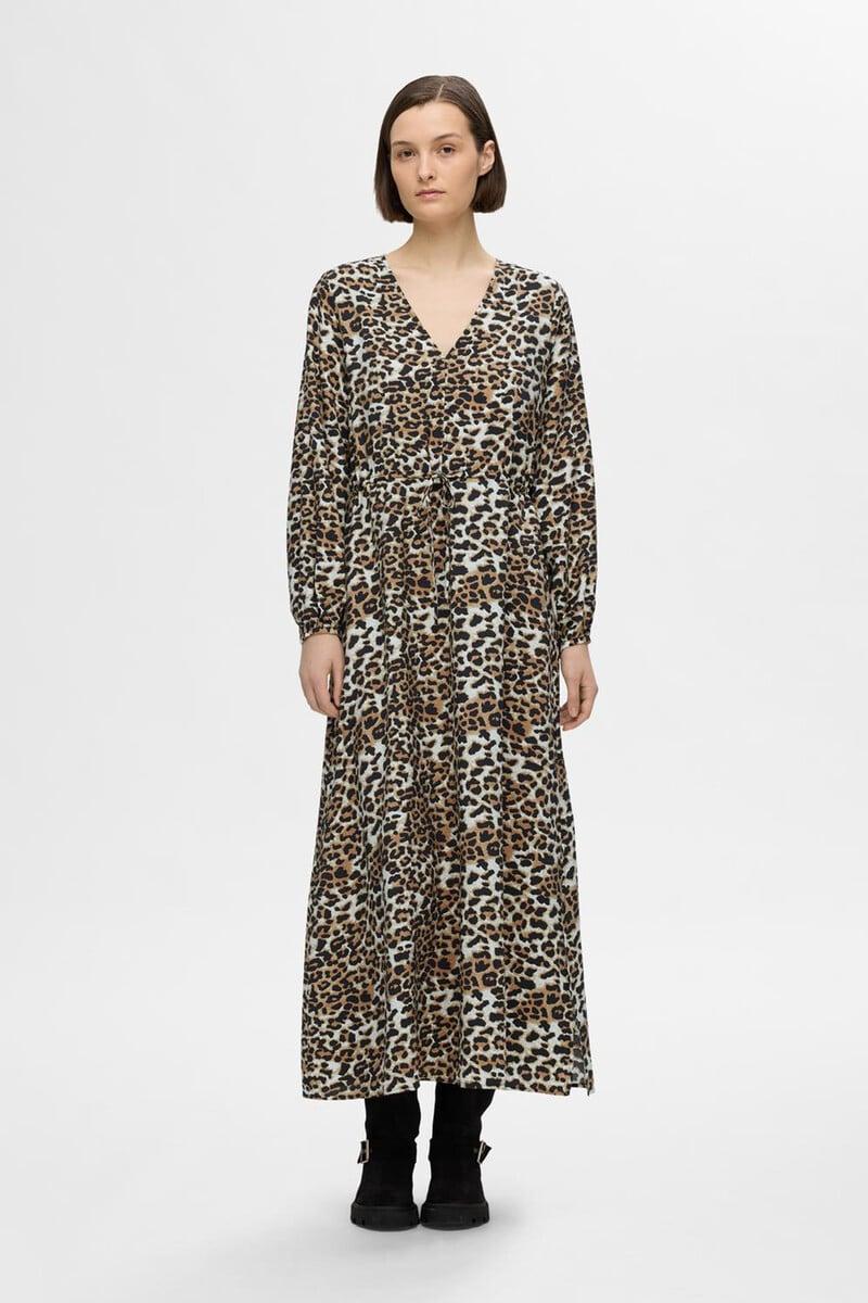 pedro del hierro Vestido de leopardo largo confeccionado con Lenzing ECOVERO Liquidación