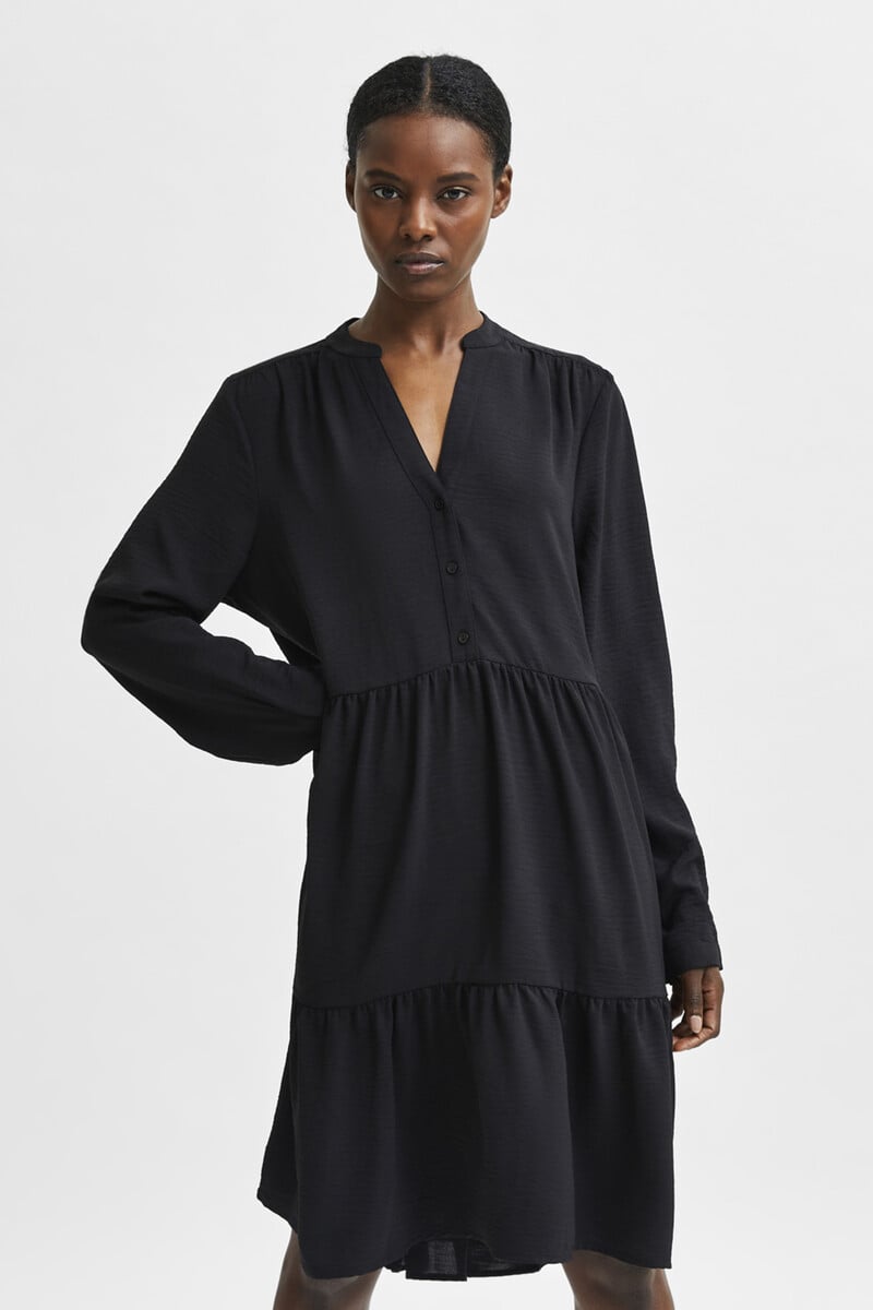 pedro del hierro Vestido camisero de manga larga con volantes Envío internacional gratuito