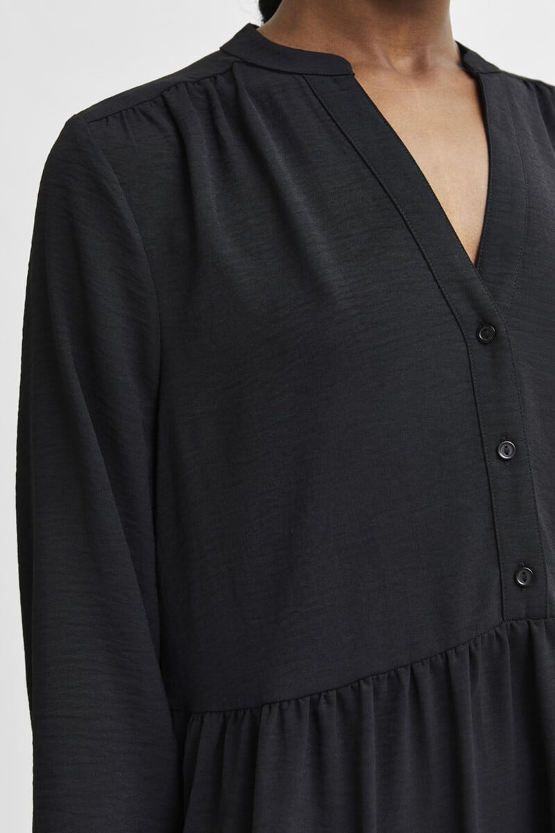 pedro del hierro Vestido camisero de manga larga con volantes Envío internacional gratuito