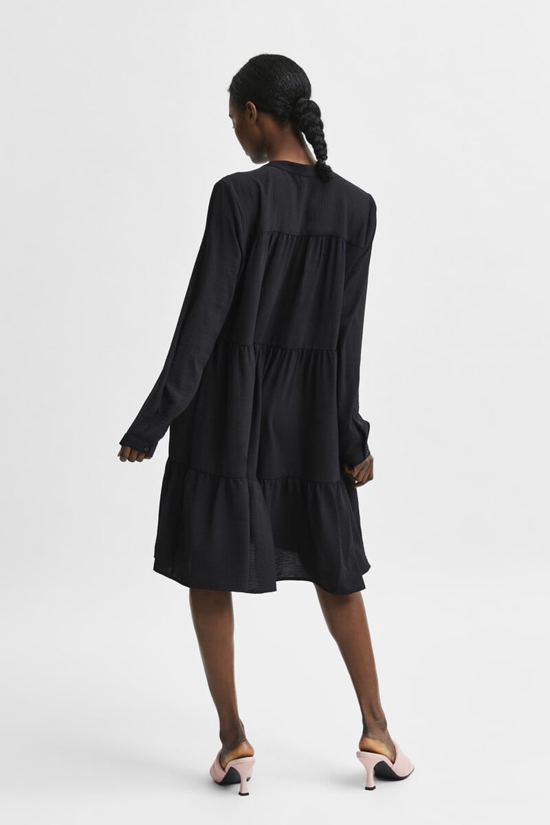 pedro del hierro Vestido camisero de manga larga con volantes Envío internacional gratuito