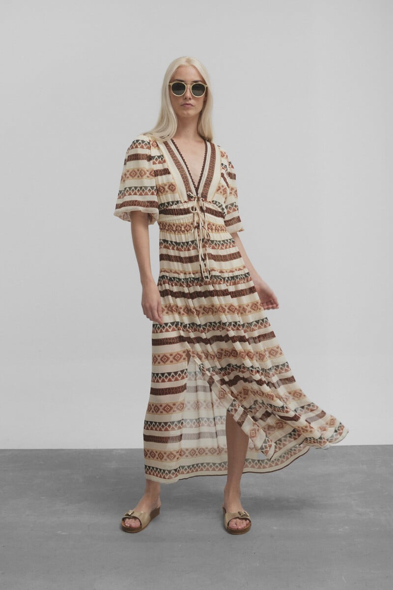 pedro del hierro Vestido largo estampado etnico Limitado a 3 días
