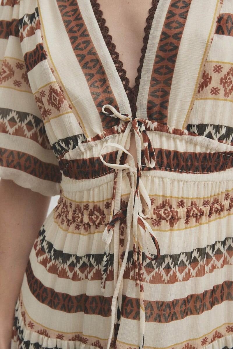 pedro del hierro Vestido largo estampado etnico Limitado a 3 días