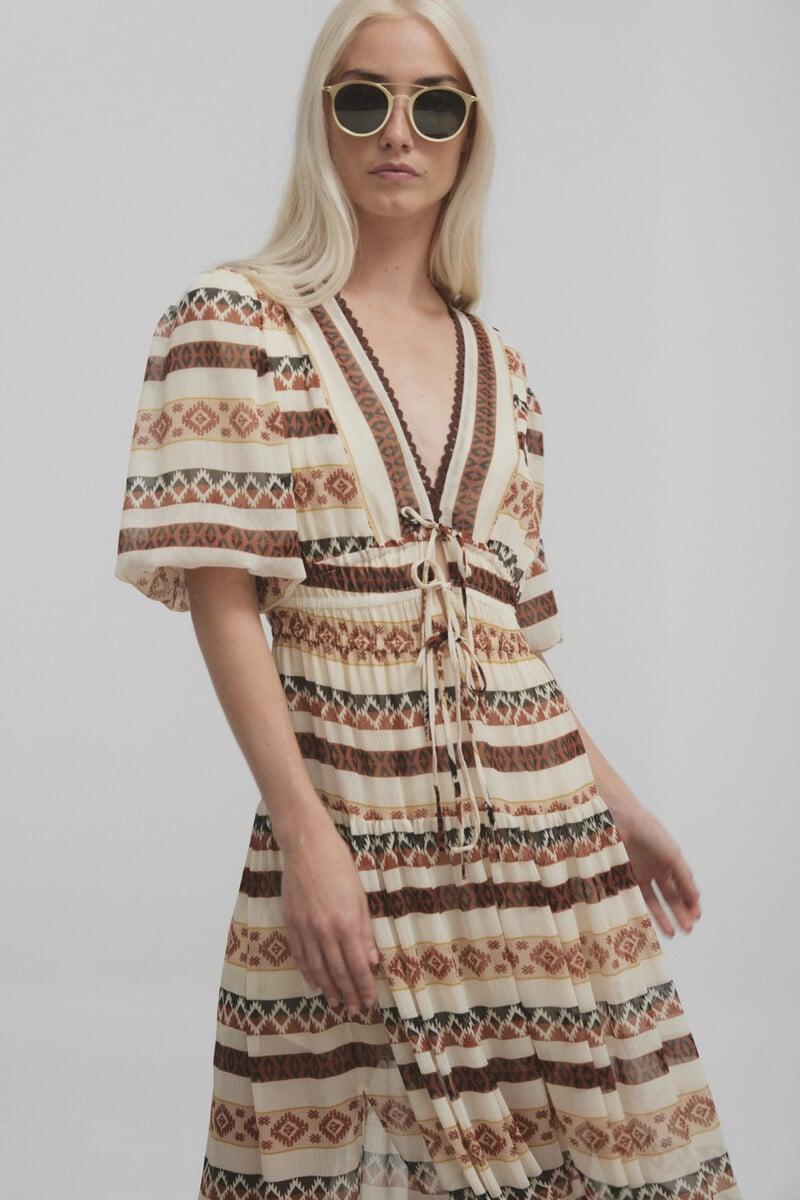 pedro del hierro Vestido largo estampado etnico Limitado a 3 días