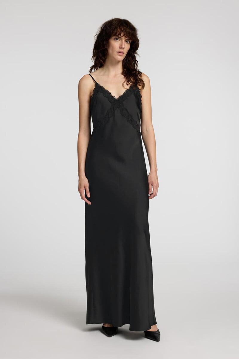 pedro del hierro Vestido lencero Midi confeccionado con materiales reciclados Oferta exclusiva