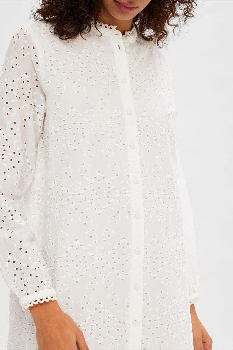 pedro del hierro Vestido corto troquelado confeccionado 100% con algodón orgánico Ofertas de temporada