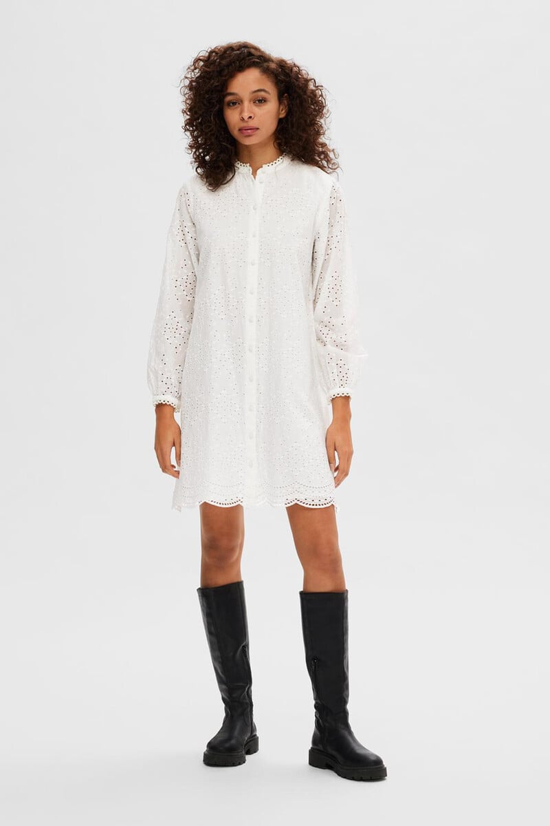 pedro del hierro Vestido corto troquelado confeccionado 100% con algodón orgánico Ofertas de temporada