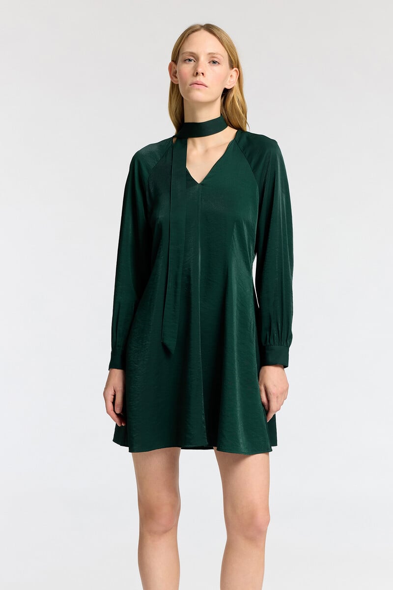 pedro del hierro Vestido corto de manga larga confeccionado con Lenzing Ecovero Ofertas especiales
