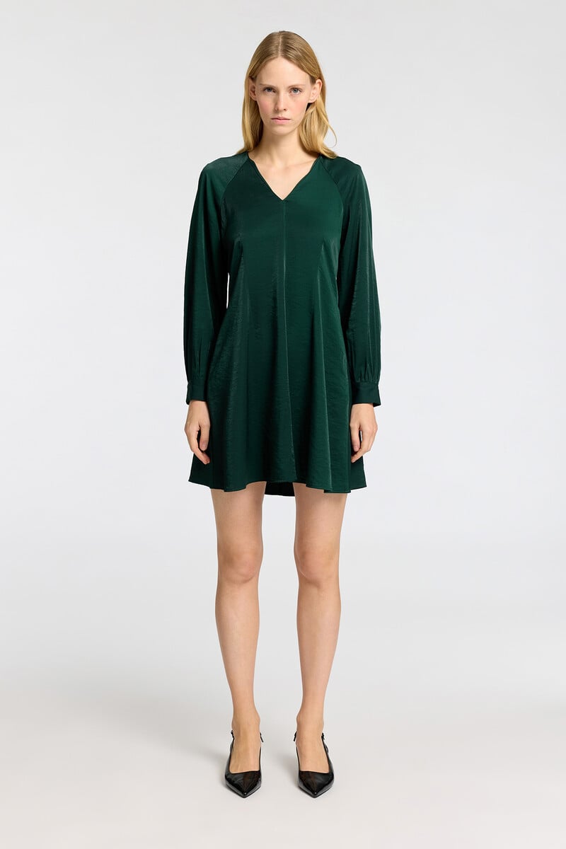 pedro del hierro Vestido corto de manga larga confeccionado con Lenzing Ecovero Ofertas especiales