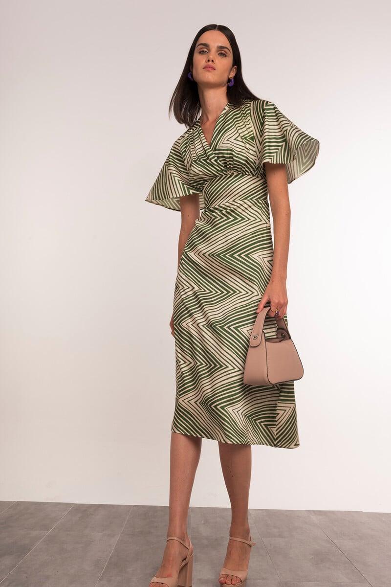 pedro del hierro Vestido midi zigzag Tienda