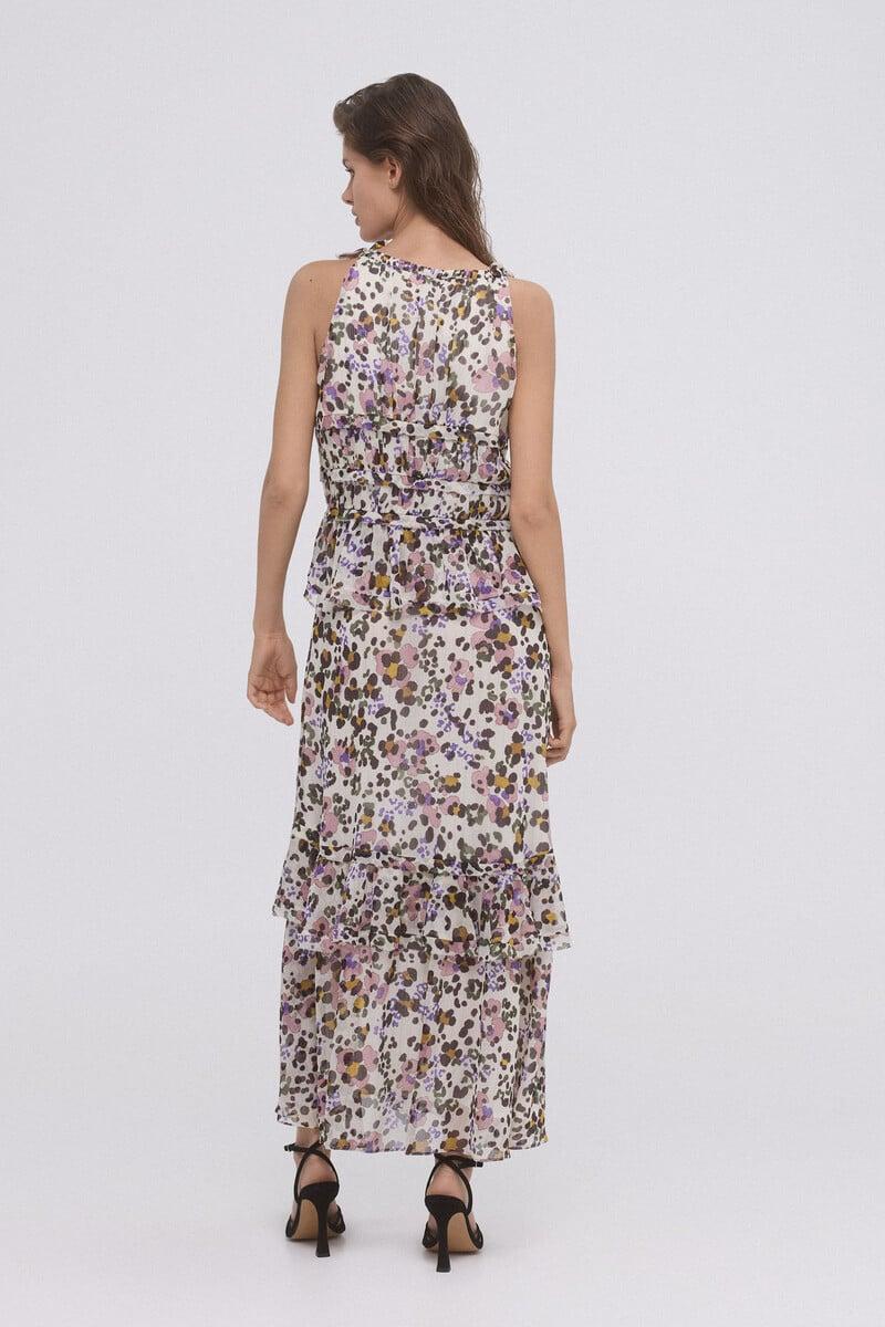 pedro del hierro Vestido volantes estampado Mejor oferta