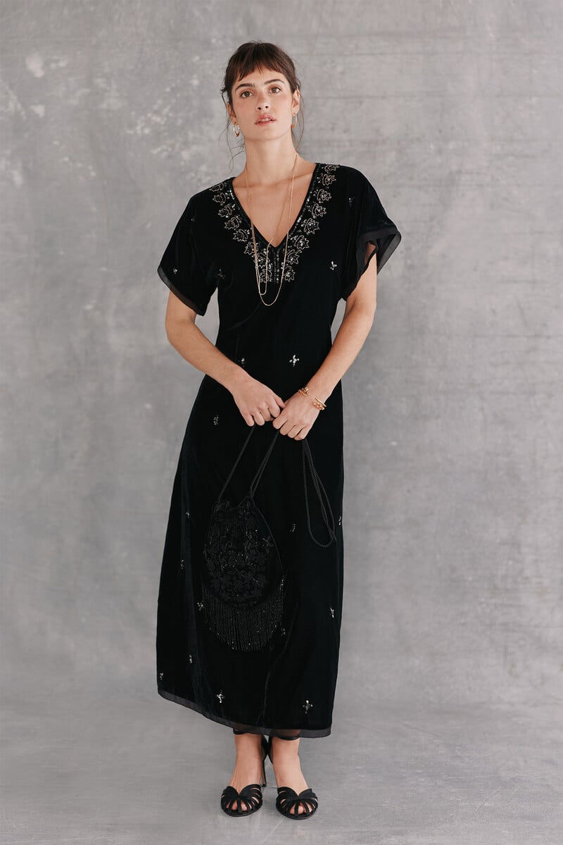 pedro del hierro Catia. Vestido bordado Últimos 3 días