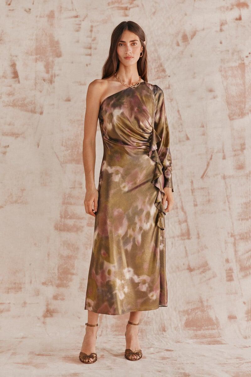 pedro del hierro Ricarda. Vestido asimétrico dorado ÚLTIMAS EDICIONES