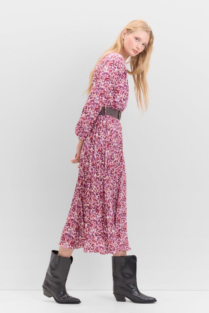 pedro del hierro Vestido falda plisada Promoción por tiempo limitado