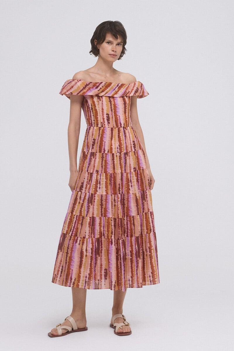 pedro del hierro Vestido estampado volante Grandes descuentos
