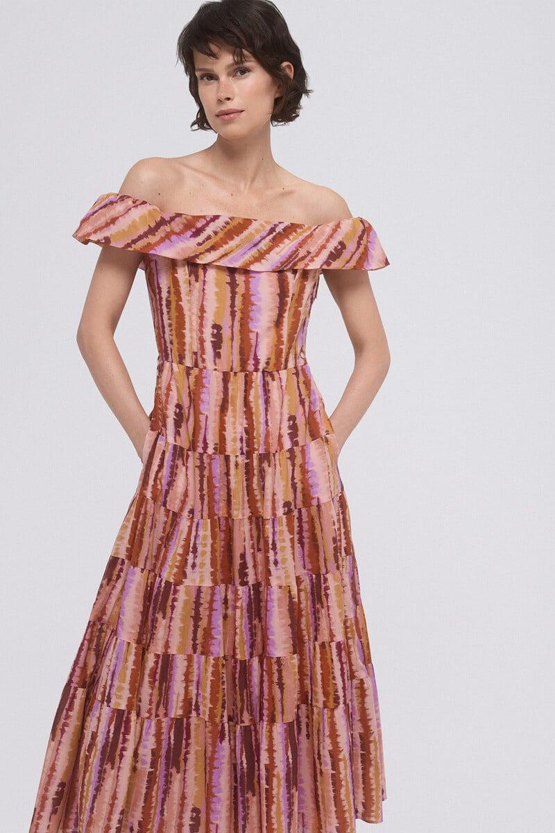 pedro del hierro Vestido estampado volante Grandes descuentos