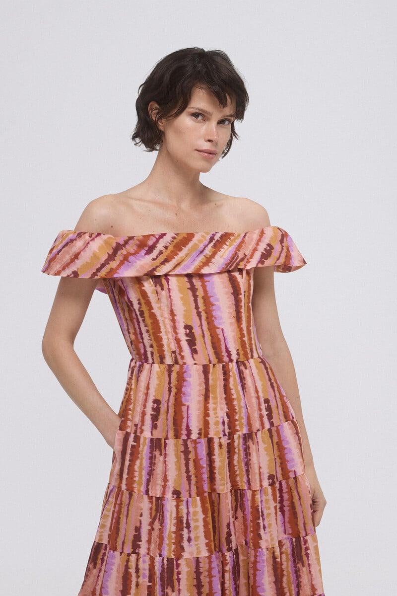 pedro del hierro Vestido estampado volante Grandes descuentos