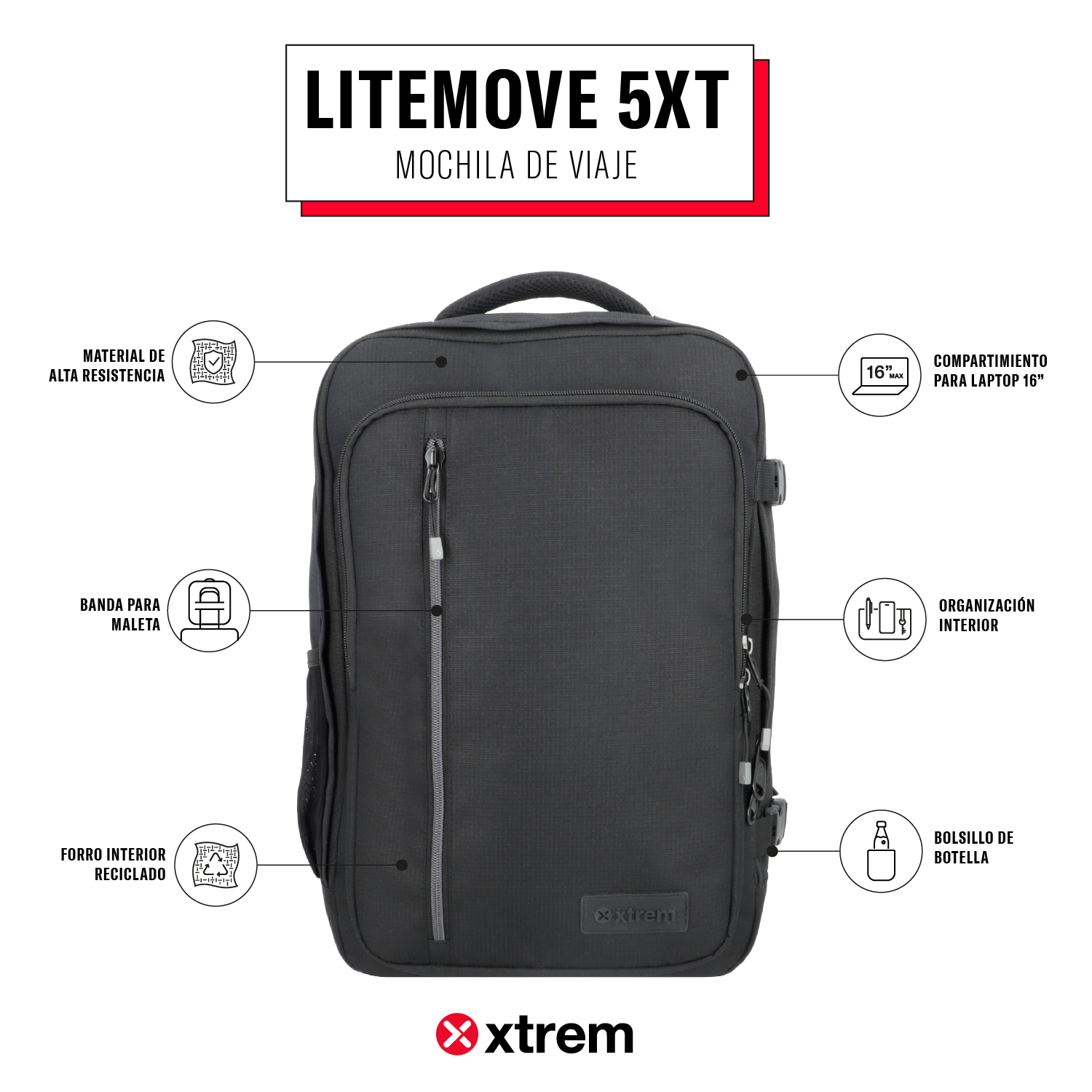 saxoline Mochila de viaje Litemove negra L COMPRAR AHORA