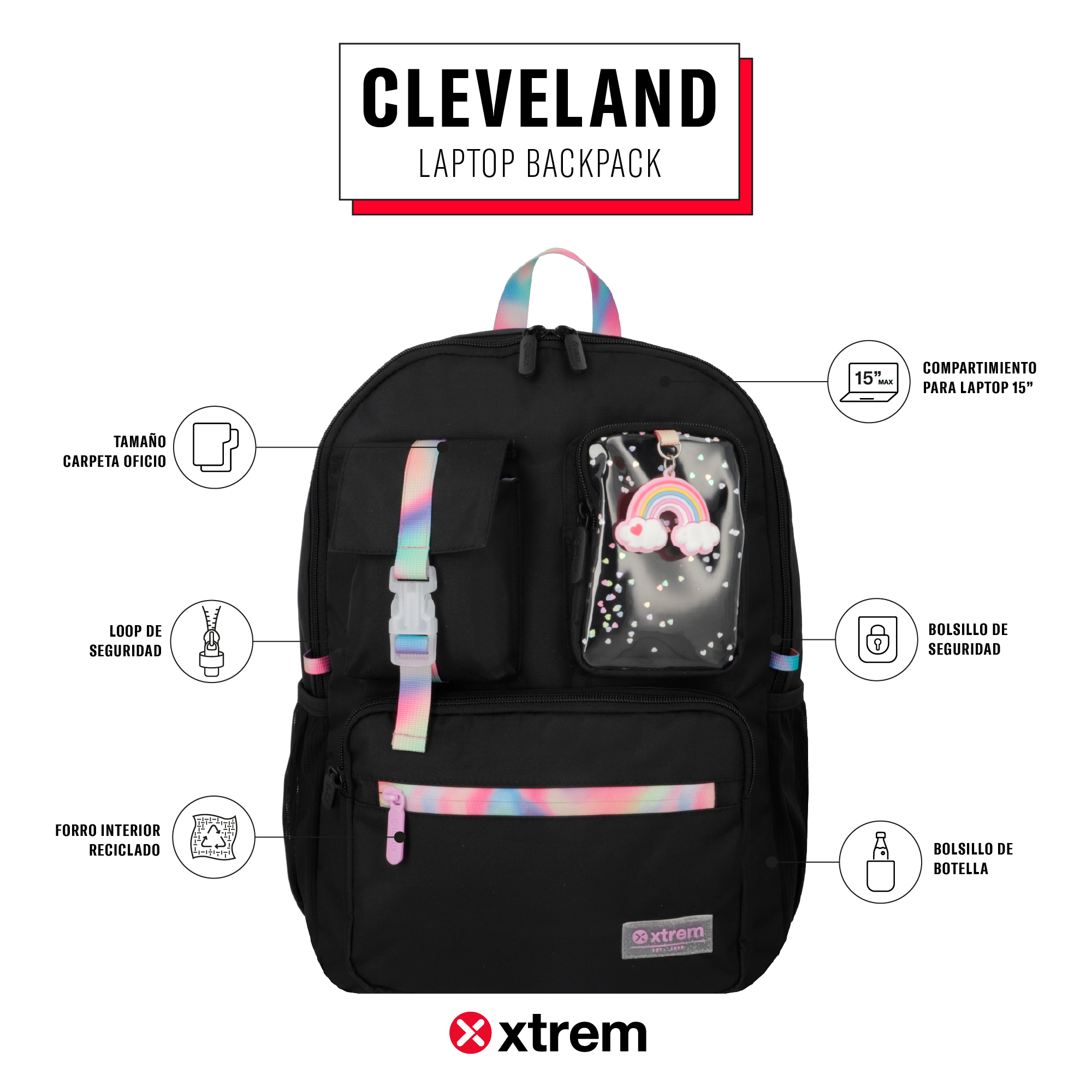 saxoline Mochila para notebook 15" Cleveland negra Superdescuento
