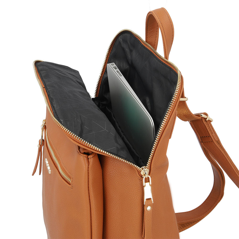 saxoline Mochila New Office Para Notebook Camel Liquidación