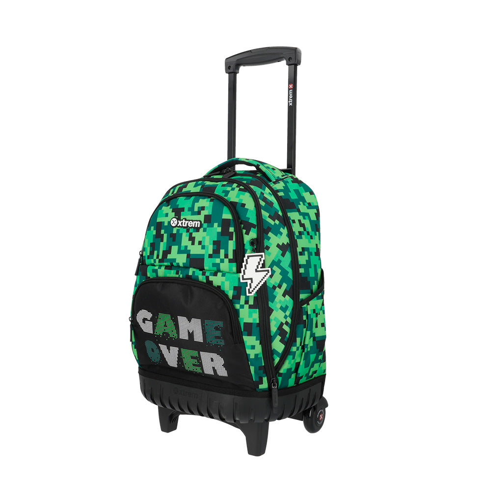 saxoline Mochila con ruedas Cross 2.0 verde píxeles Grandes ahorros