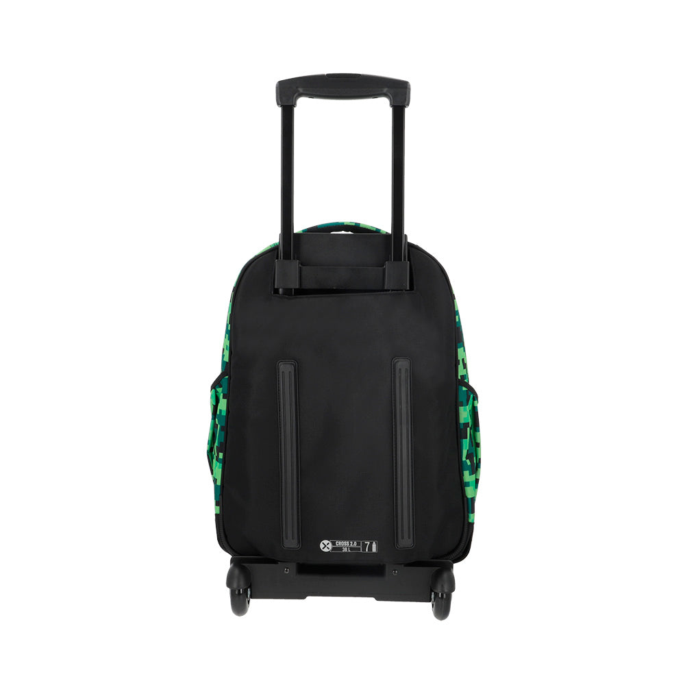 saxoline Mochila con ruedas Cross 2.0 verde píxeles Grandes ahorros