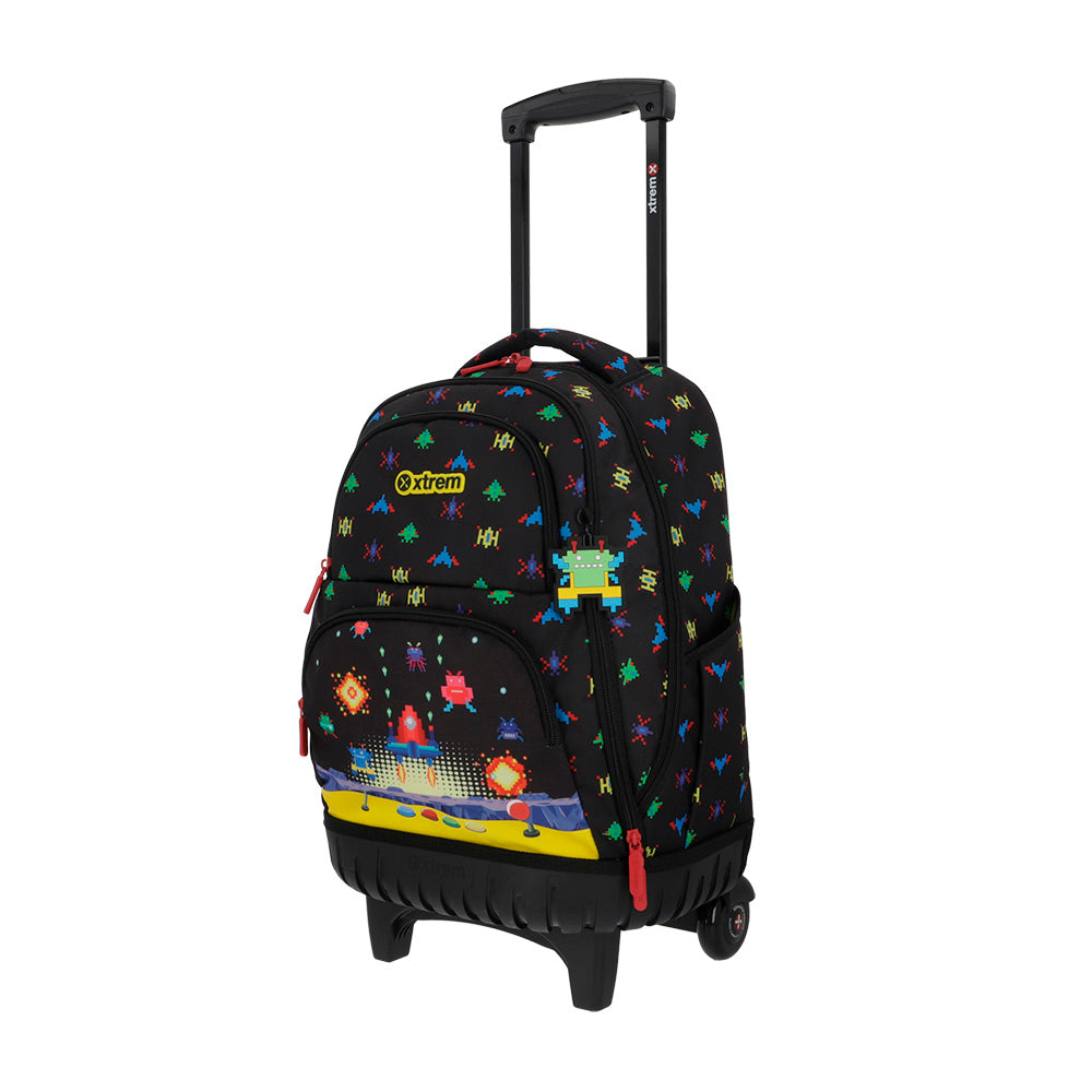 saxoline Mochila con ruedas Cross 2.0 negra arcade 2025