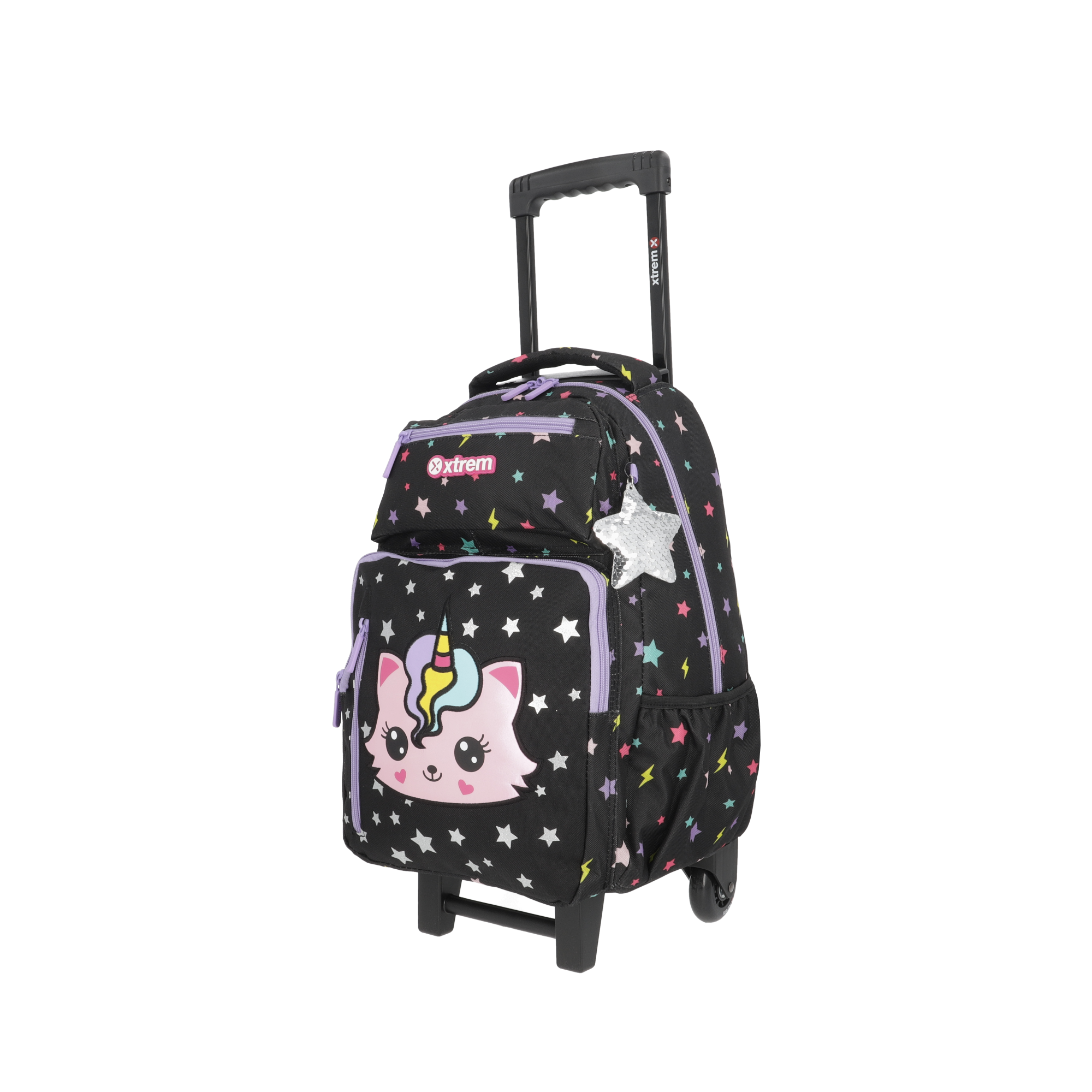 saxoline Set mochila con ruedas + lonchera + estuche New Run Pack Cat negro Outlet