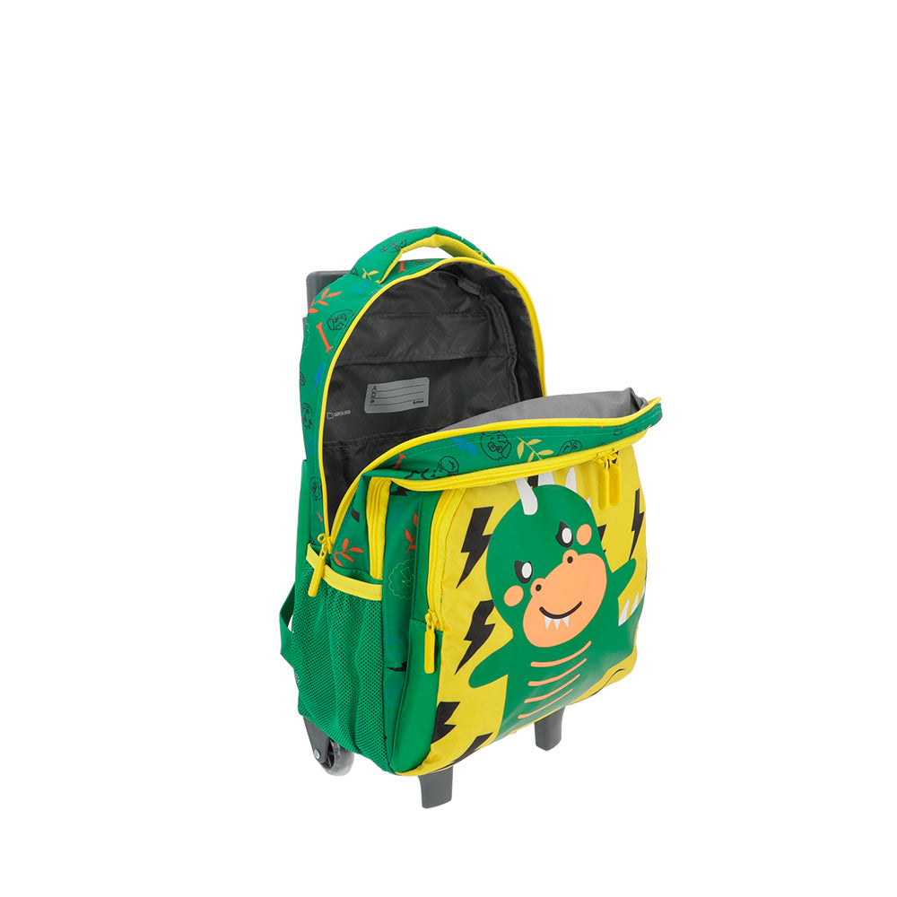 saxoline Mochila con ruedas para niños Lincoln Dino verde En oferta