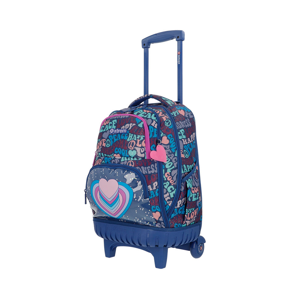 saxoline Mochila con ruedas Cross 2.0 Hearts azul Ventas relámpago