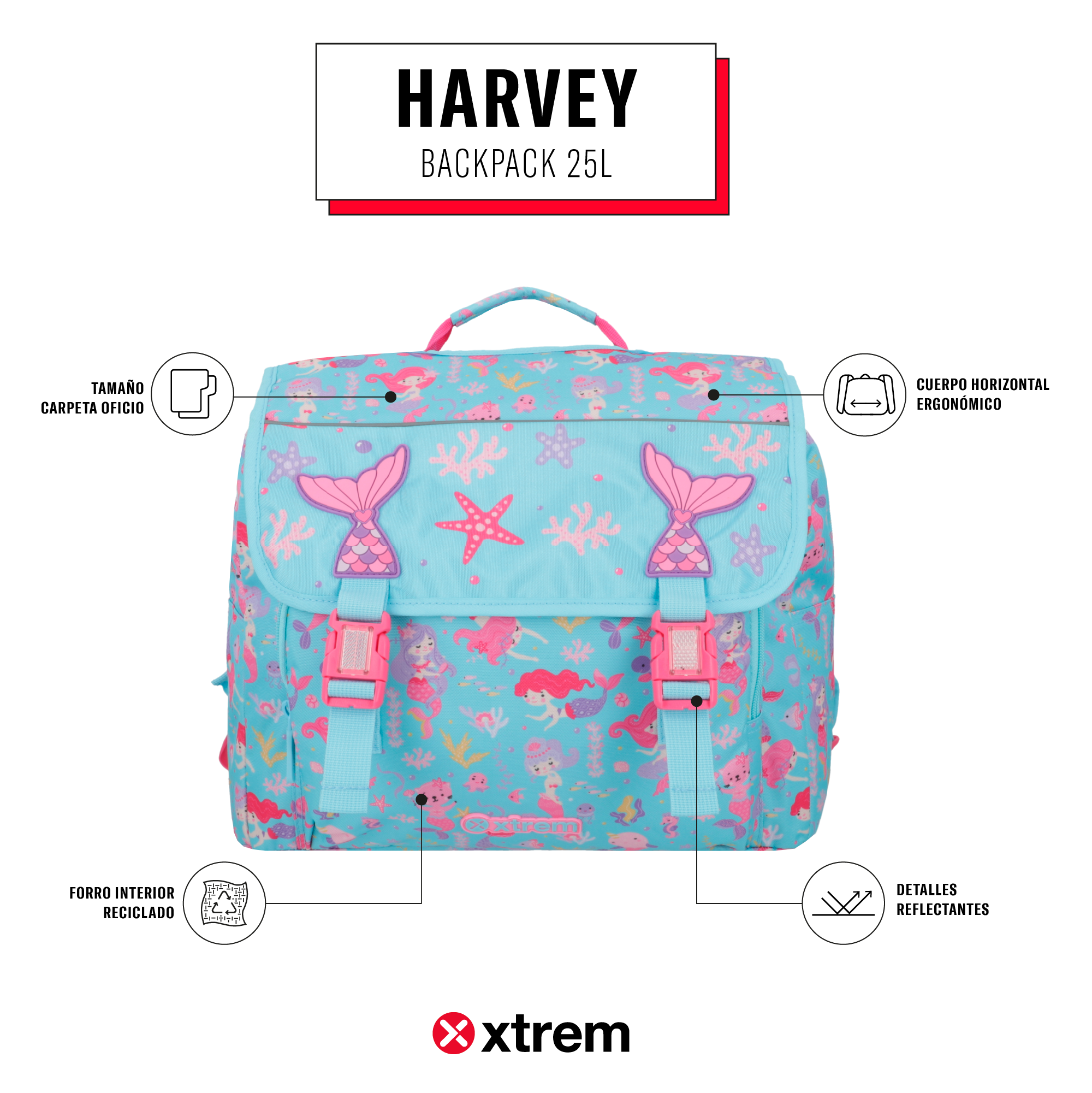 saxoline Mochila Harvey rosada Mejor oferta