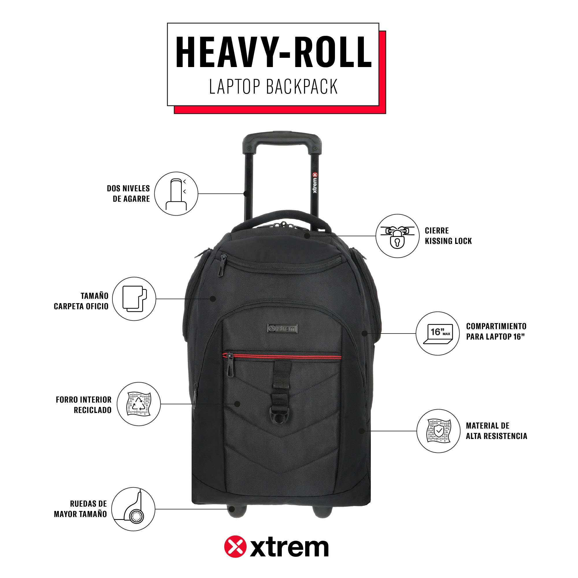 saxoline Mochila para notebook 16" Heavy-Roll negra Rebajas top