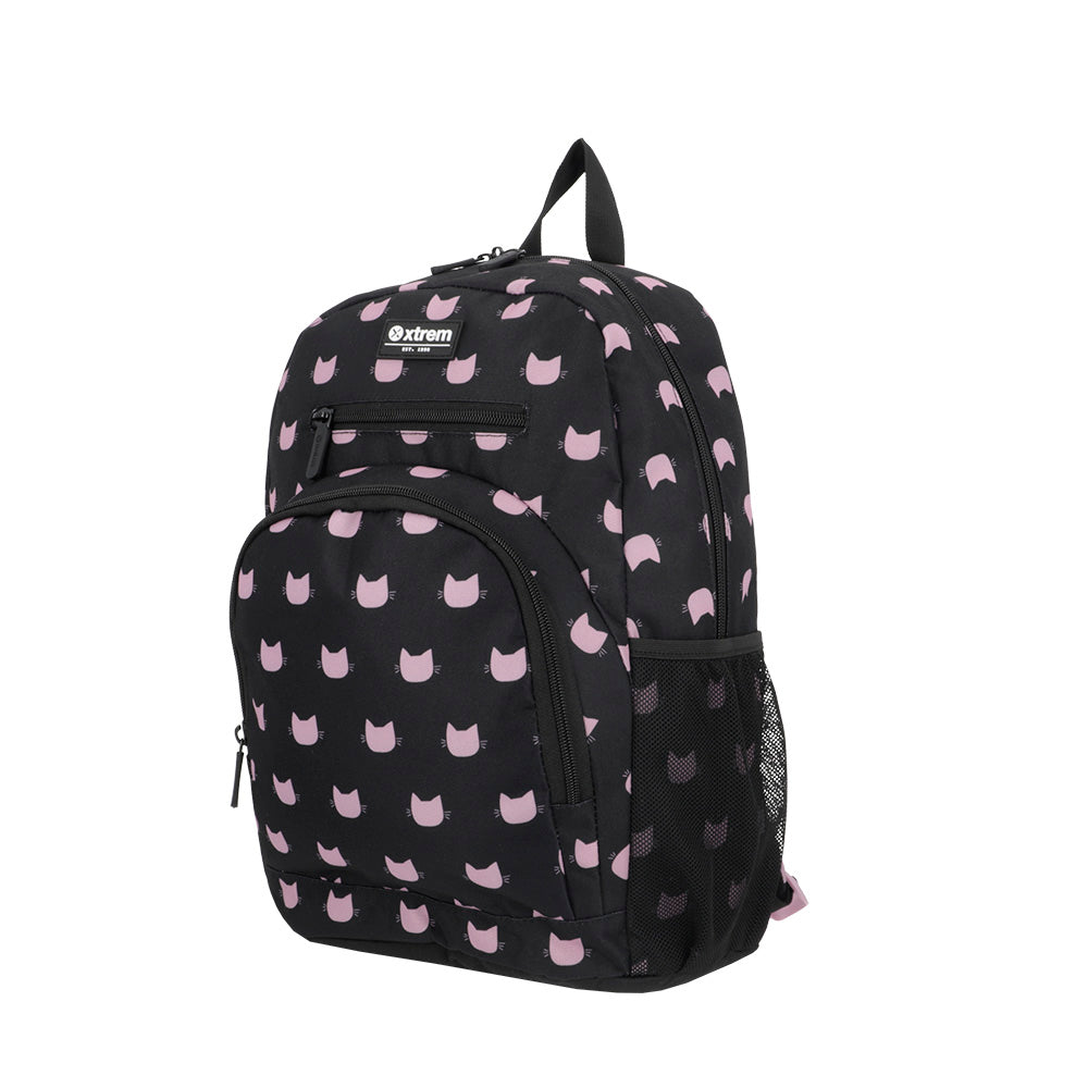 saxoline Set mochila + bolsa + lonchera + estuche Multipack negro gato Envío gratis