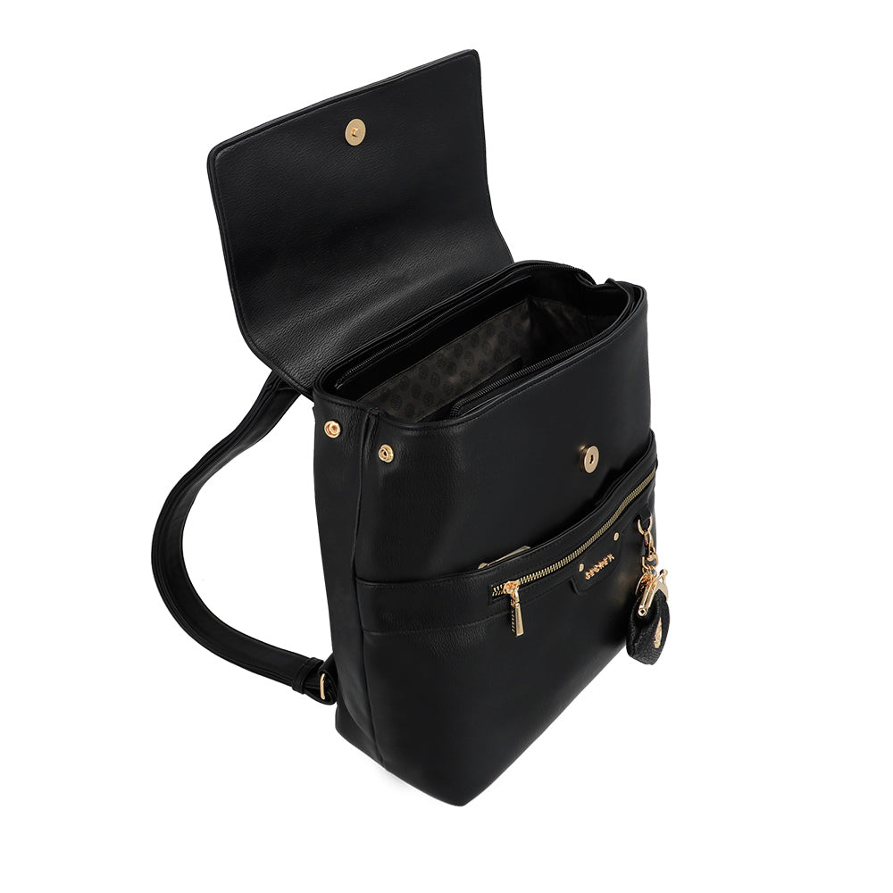 saxoline Mochila grande Lisse negra Devoluciones gratuitas