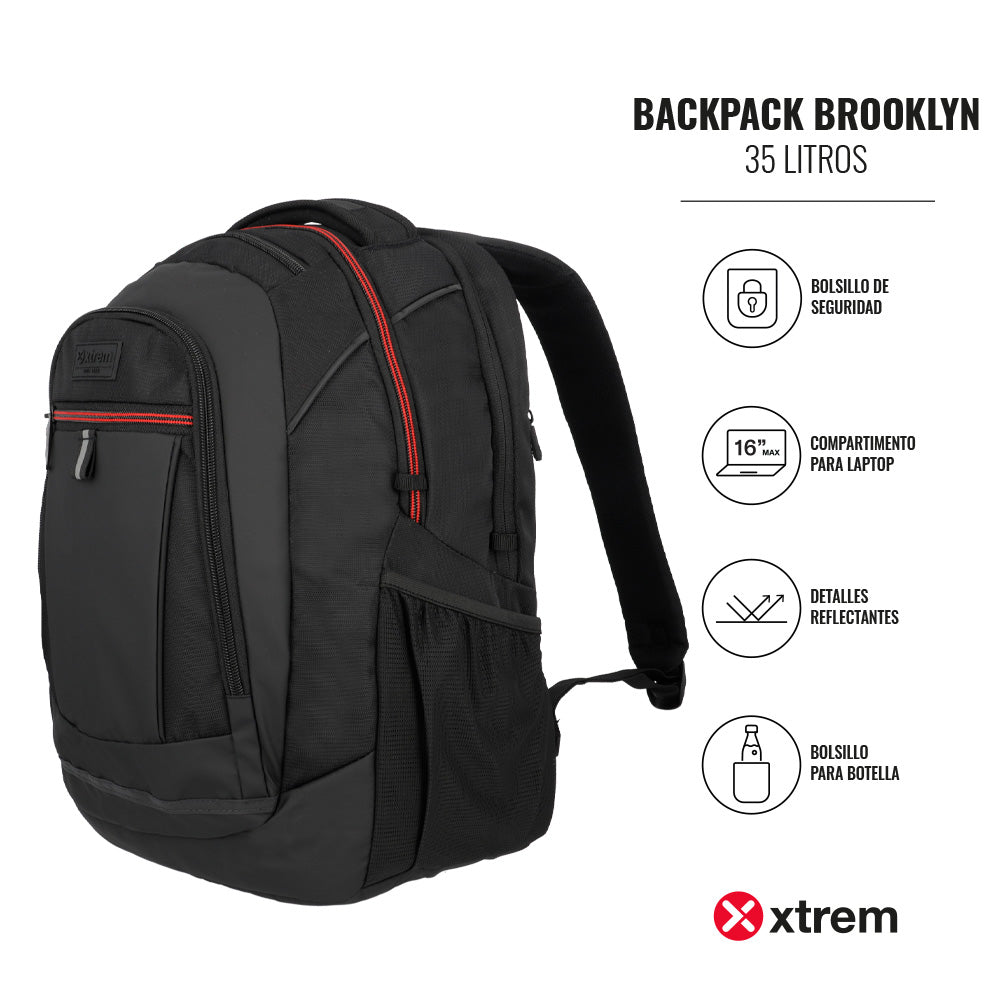 saxoline Mochila para notebook de hombre Brooklyn 16" negra/roja Venta caliente