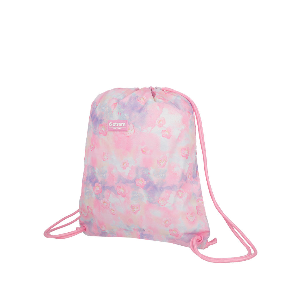 saxoline Set mochila + bolsa + lonchera + estuche Multipack rosado flores ÚLTIMAS EDICIONES