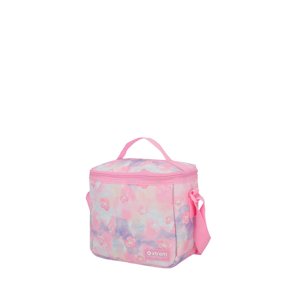 saxoline Set mochila + bolsa + lonchera + estuche Multipack rosado flores ÚLTIMAS EDICIONES
