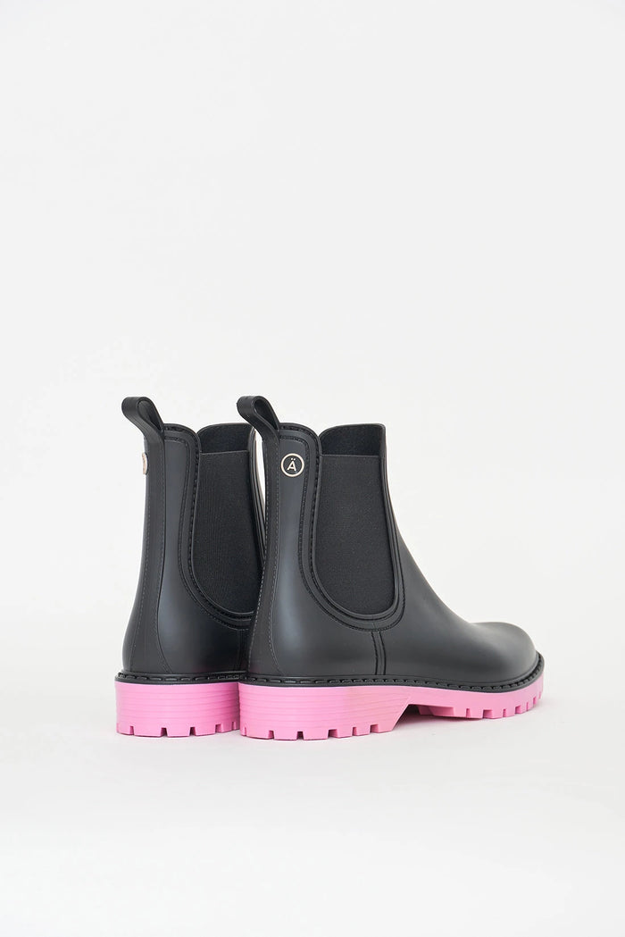 tantä rainwear Druppel Black MoonliteMauve Tienda