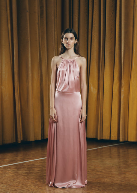 teresa helbig VESTIDO SEDA HALTER ROSA COMPRAR AHORA