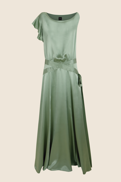 teresa helbig VESTIDO SEDA AÑOS VEINTE VERDE