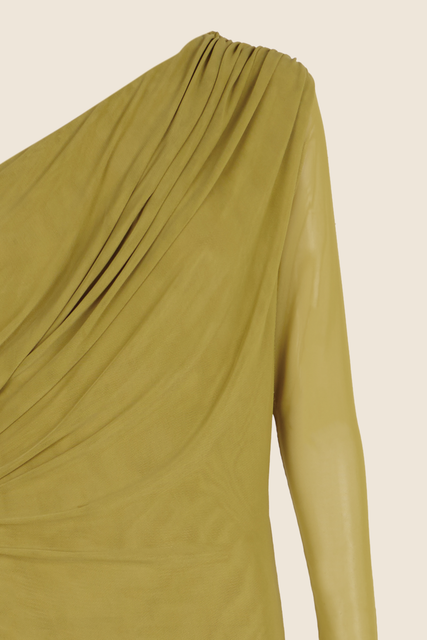 teresa helbig VESTIDO TUL DRAPEADO VERDE Superdescuento