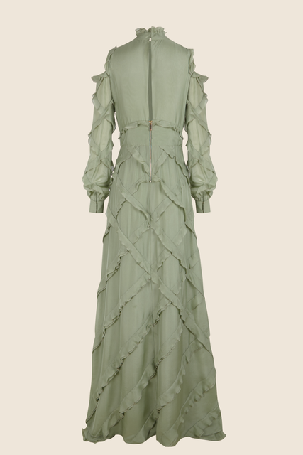 teresa helbig VESTIDO SEDA VOLANTES Grandes descuentos